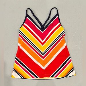 Sporty V-Neck W/Cross Back Tankini Top